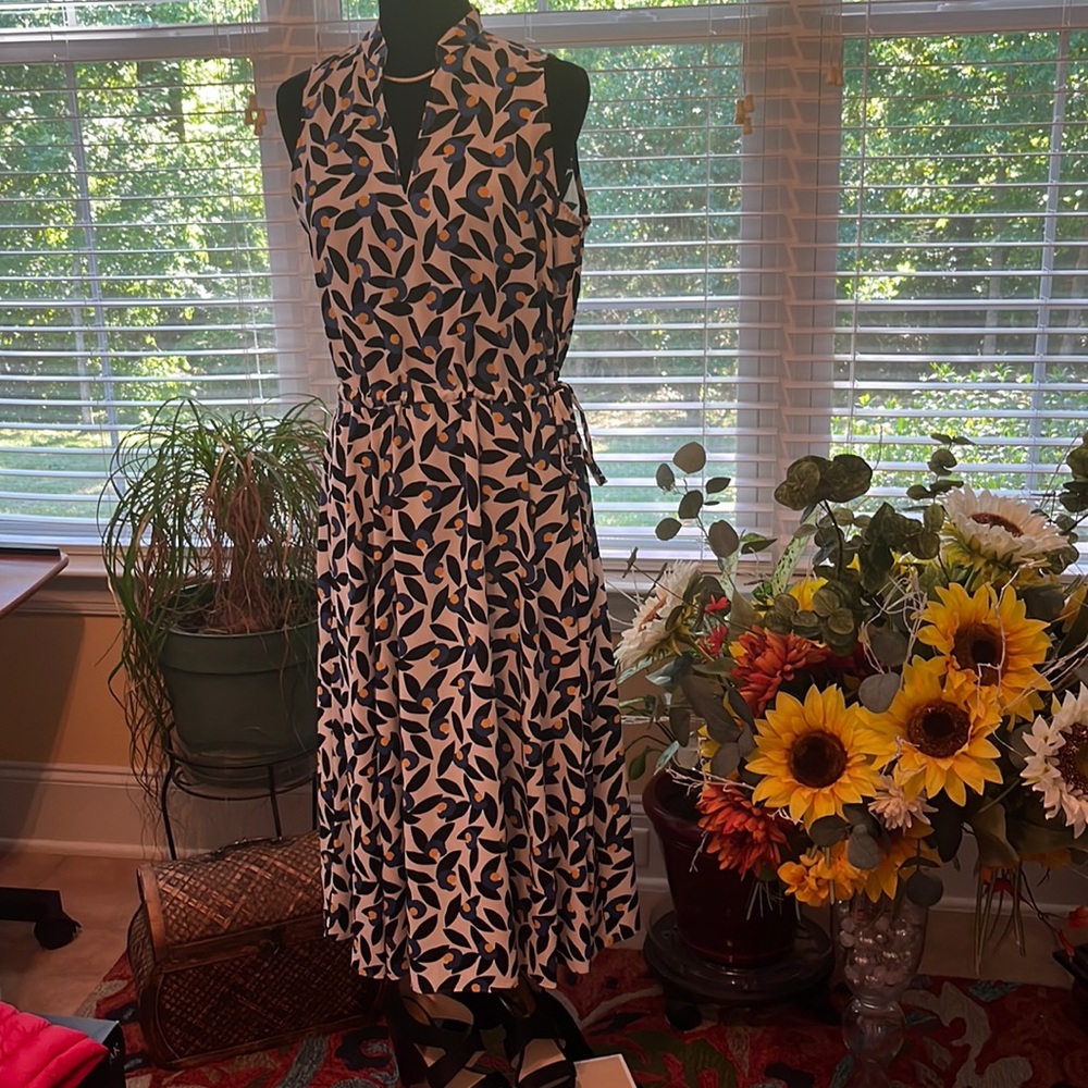 Ann Klein midi dress, adjustable waist